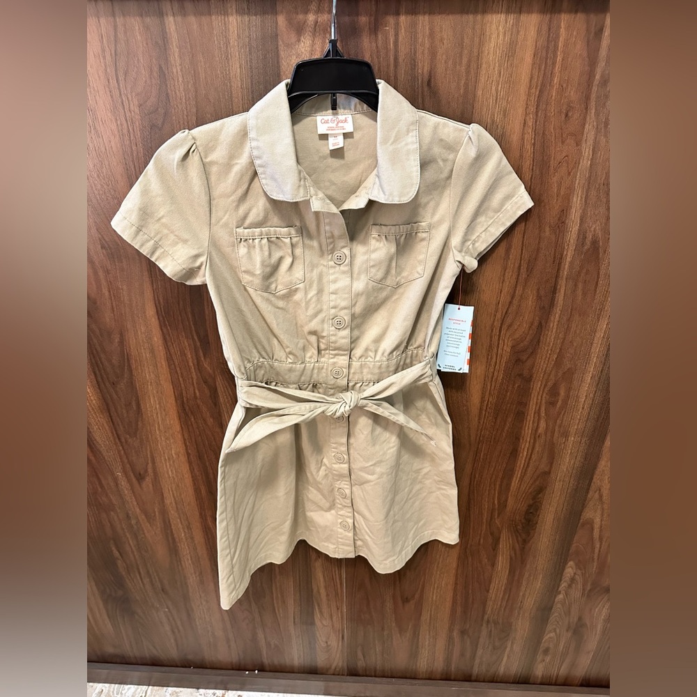 Cat & Jack Kids Tan Uniform Dress, Size 10
